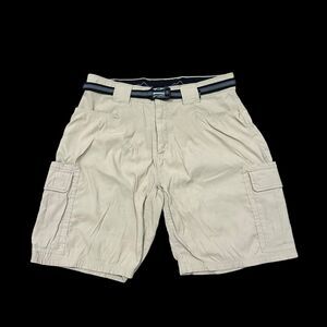 Eddie Bauer First Ascent Cargo Shorts Mens Size 36x9.5 Khaki Belted